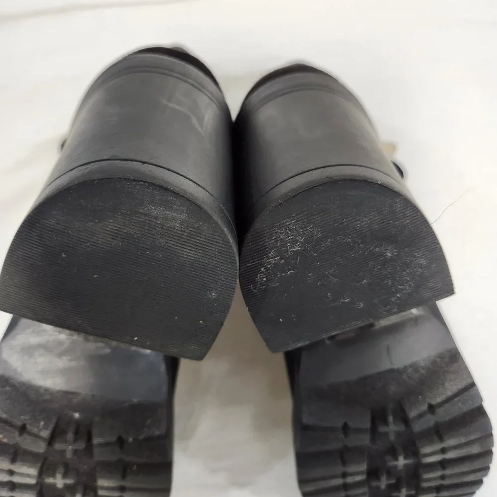 FRENCH CONNECTION Black Jasmine Lug Sole Vegan Side Zip Booties Size 8 LIKE NEW! - Picture 11 of 16